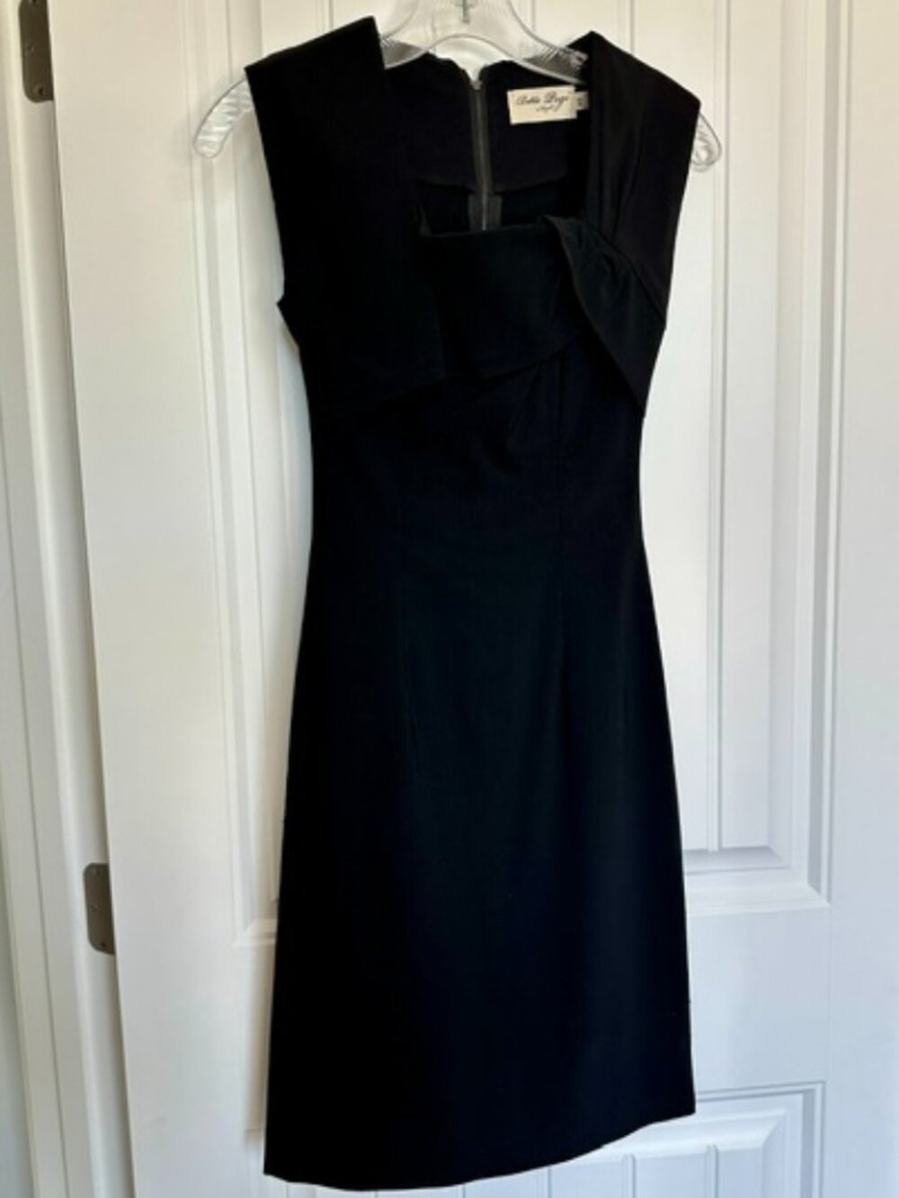 Square Neck Retro Black Pencil Wiggle Dress XS  - Bettie Page by Tatyana